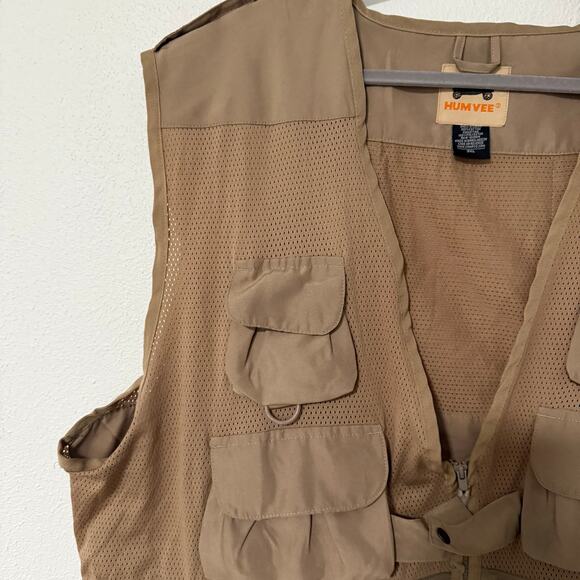 Humvee Men's Tan Brown Combat Hunting Cargo Utility Vest Size 3XL - Picture 4 of 14